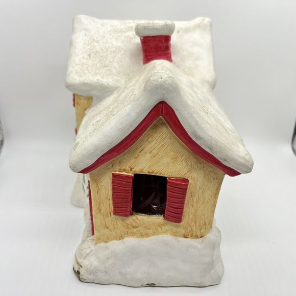 RARE Vintage Christmas Village Snowy House RB Japan Hand Painted Retro 70s MCM - Picture 7 of 16